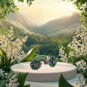 Pendientes de Flor Verde con Abeja