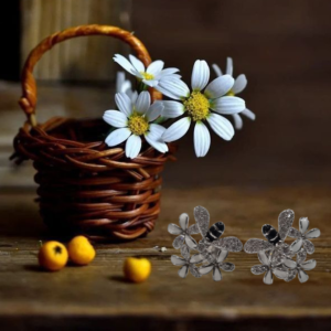 Pendientes de Flores con abeja
